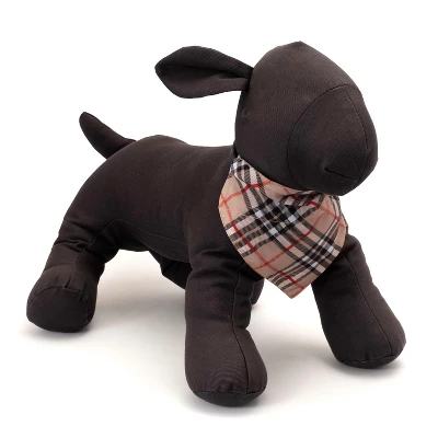 The Worthy Dog Tan Bias Plaid Slide-On Bandana Collar Accessory 2 The Worthy Dog Tan Bias Plaid Slide-On Bandana Collar Accessory - Image 2