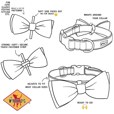 The Worthy Dog Life's A Beach Bow Tie Adjustable Collar Attachment Accessory 3 The Worthy Dog Life's A Beach Bow Tie Adjustable Collar Attachment Accessory - Image 3