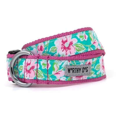 The Worthy Dog Watercolor Floral Dog Collar 1 The Worthy Dog Watercolor Floral Dog Collar