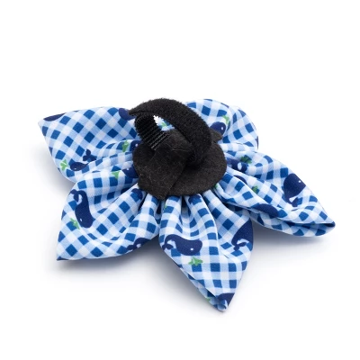 The Worthy Dog Gingham Whales Flower Accessory 1 The Worthy Dog Gingham Whales Flower Accessory