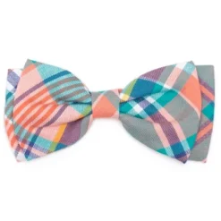 The Worthy Dog Peach Plaid Bow Tie Adjustable Collar Attachment Accessory -The Worthy Dog Shop GUEST 1b7a4196 2661 41e8 ad93 6914869777e1