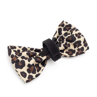 The Worthy Dog Leopard Bow Tie Adjustable Collar Attachment Accessory 1 The Worthy Dog Leopard Bow Tie Adjustable Collar Attachment Accessory