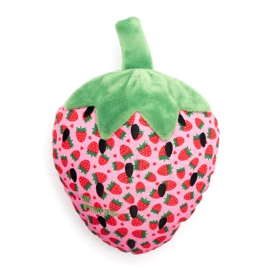 Strawberry Squeaky Plush Dog Toy - The Worthy Dog 1 Strawberry Squeaky Plush Dog Toy - The Worthy Dog