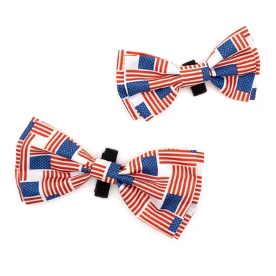 The Worthy Dog Patchwork Flag Adjustable Bow Tie Accessory 2 The Worthy Dog Patchwork Flag Adjustable Bow Tie Accessory - Image 2