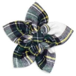 The Worthy Dog Stewart Tartan Flower Adjustable Collar Attachment Accessory