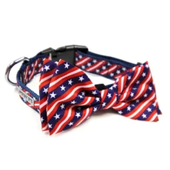 The Worthy Dog Bias Stars And Stripes Bow Tie Adjustable Collar Attachment Accessory -The Worthy Dog Shop GUEST 562f6909 8718 4f95 b2e2 177eac9fa98c