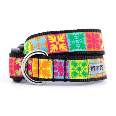 The Worthy Dog Hawaiian Patchwork Dog Collar 1 The Worthy Dog Hawaiian Patchwork Dog Collar