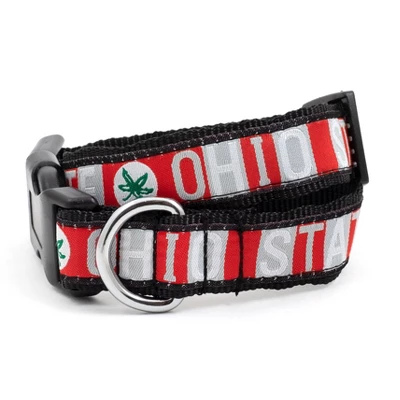 The License House Ohio State Buckeyes Dog Colorblock Collar 1 The License House Ohio State Buckeyes Dog Colorblock Collar