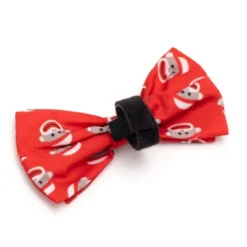 The Worthy Dog Sock Monkey Bow Tie Adjustable Collar Attachment Accessory