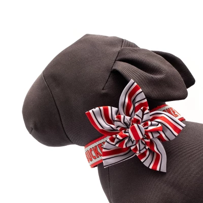 The License House Ohio State Buckeyes Dog Helmet Stripe Flower Collar Accessory 1 The License House Ohio State Buckeyes Dog Helmet Stripe Flower Collar Accessory