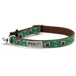 Football Field Adjustable Cat Collar - The Worthy Dog -The Worthy Dog Shop GUEST 91562959 e35b 4bb6 a854 3cc1241414c4