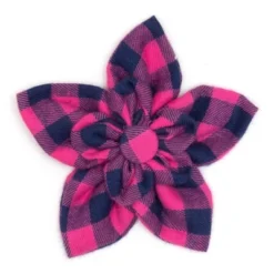 The Worthy Dog Pink/Navy Buffalo Check Flower Adjustable Collar Accessory -The Worthy Dog Shop GUEST a05d2311 fafe 4298 9ad7 9a5a4a35b624