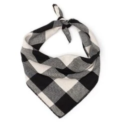 The Worthy Dog Black/Off White Buffalo Plaid Classic Square Tie-On Bandana -The Worthy Dog Shop GUEST a8a92a9e a4f8 47c8 94d5 78419e520692