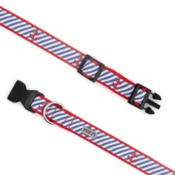The Worthy Dog Navy Stripe Anchors Dog Collar -The Worthy Dog Shop GUEST aac8a404 2dad 4e11 a1a9 3c4903711c81