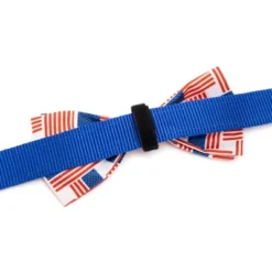 The Worthy Dog Patchwork Flag Adjustable Bow Tie Accessory