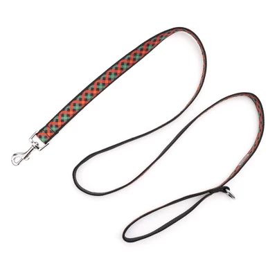 The Worthy Dog Holiday Check Dog Leash 2 The Worthy Dog Holiday Check Dog Leash - Image 2
