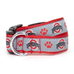 The License House Ohio State Buckeyes Dog Athletic O Paw Print Collar