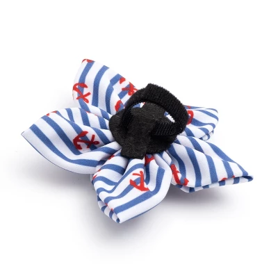 The Worthy Dog Stripe Anchors Flower Accessory 1 The Worthy Dog Stripe Anchors Flower Accessory