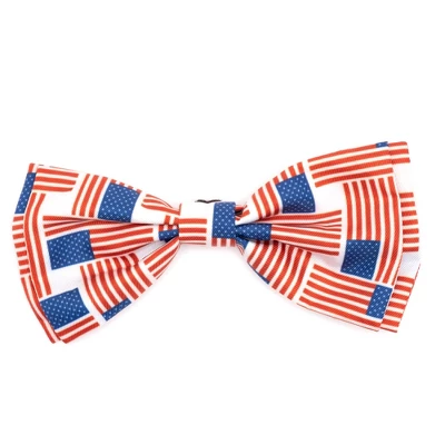 The Worthy Dog Patchwork Flag Adjustable Bow Tie Accessory 3 The Worthy Dog Patchwork Flag Adjustable Bow Tie Accessory - Image 3