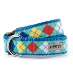 The Worthy Dog Haberdashery Argyle Dog Collar