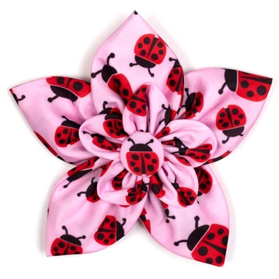 The Worthy Dog Ladybugs Flower Adjustable Collar Attachment Accessory 1 The Worthy Dog Ladybugs Flower Adjustable Collar Attachment Accessory