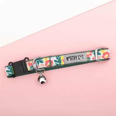 The Worthy Dog Spring Bouquet Breakaway Adjustable Cat Collar 1 The Worthy Dog Spring Bouquet Breakaway Adjustable Cat Collar