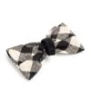 The Worthy Dog Black/Off White Buffalo Plaid Bow Tie Adjustable Collar Attachment Accessory