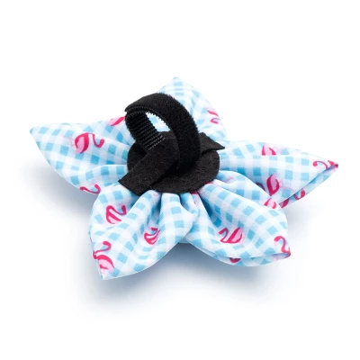 The Worthy Dog Gingham Flamingos Flower Accessory 1 The Worthy Dog Gingham Flamingos Flower Accessory