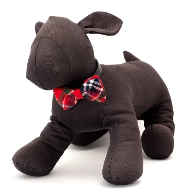 The Worthy Dog Red Plaid Bow Tie Adjustable Collar Attachment Accessory 2 The Worthy Dog Red Plaid Bow Tie Adjustable Collar Attachment Accessory - Image 2