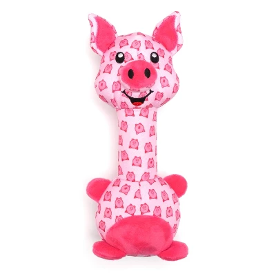Piggy Long Neck Squeaky Plush Dog Toy - The Worthy Dog 3 Piggy Long Neck Squeaky Plush Dog Toy - The Worthy Dog - Image 3