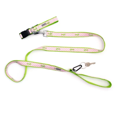 The Worthy Dog Stripe Alligator Dog Leash 1 The Worthy Dog Stripe Alligator Dog Leash